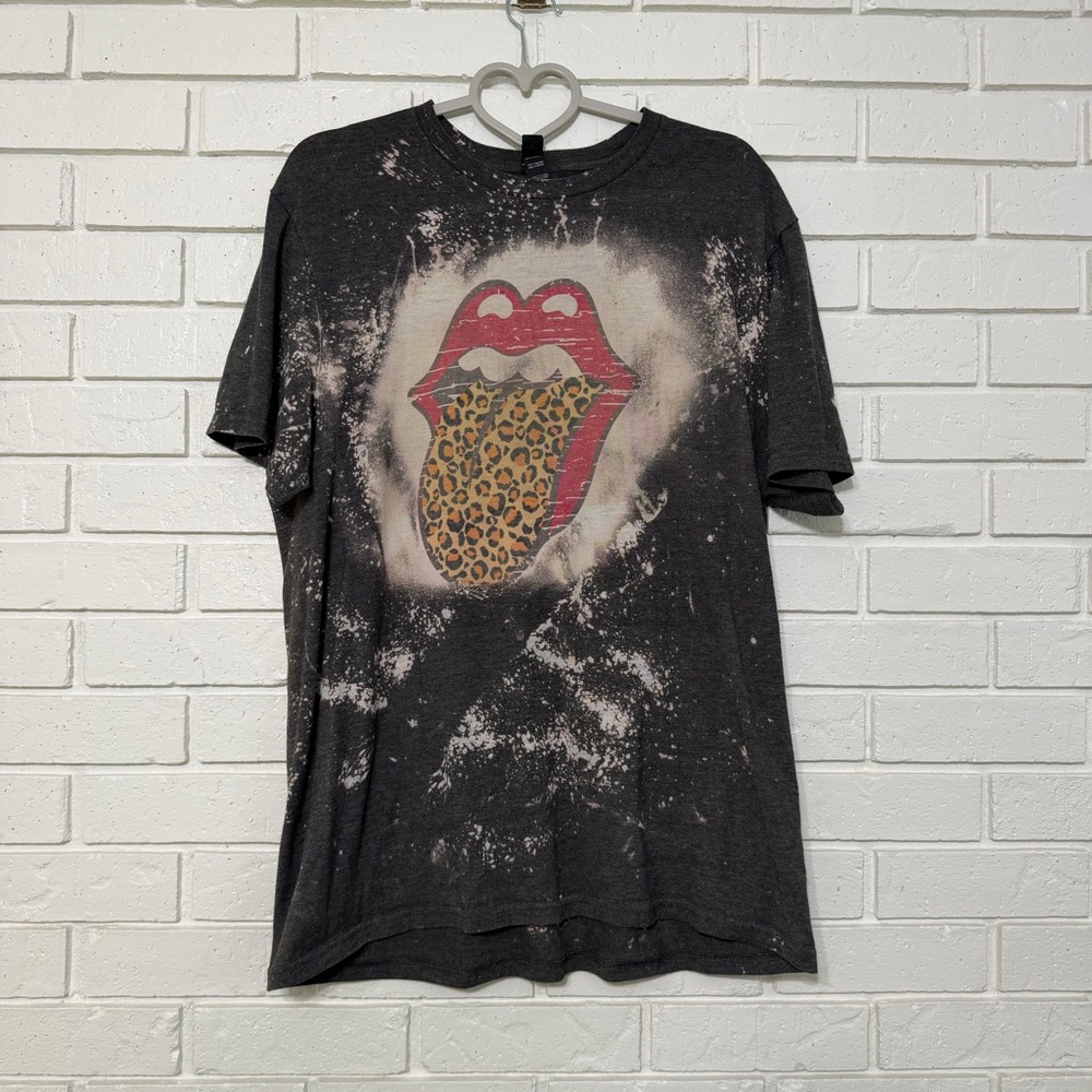 Rolling Stones Style Graphic Tee Bleached Distressed District Brand XL